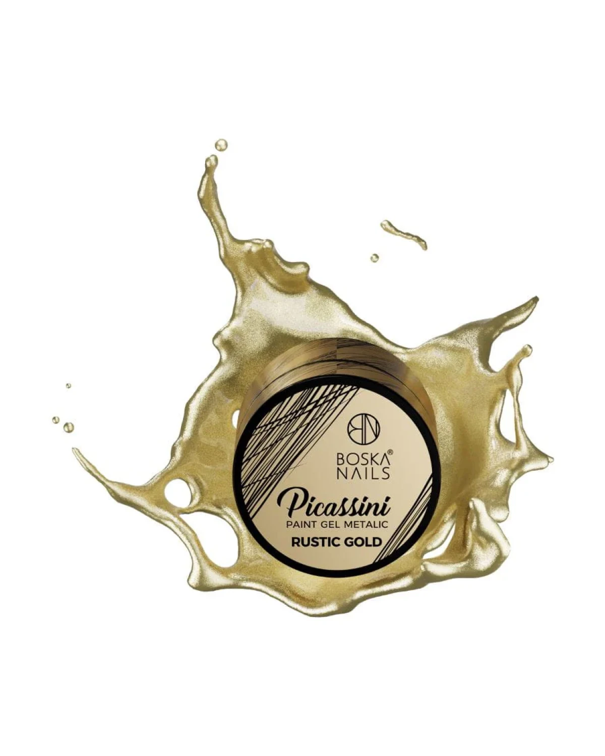 Picassini Metalic Paint Gel Rustic Gold  5 ml - producto profesional de uñas en Canarias