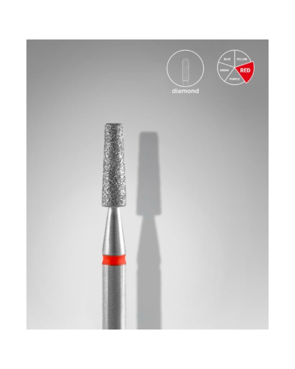 Fresa “cono truncado” Rojo, 2.5 mm/8 mm - producto profesional de uñas en Canarias