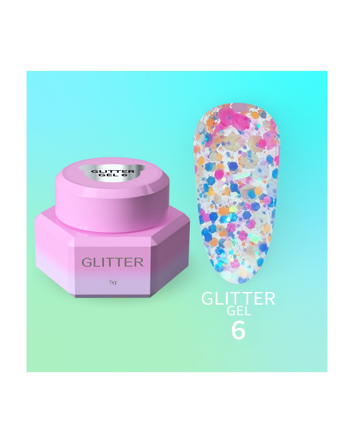 Imagen adicional de YOUARECUTE Glitter Gel nr6 5ml